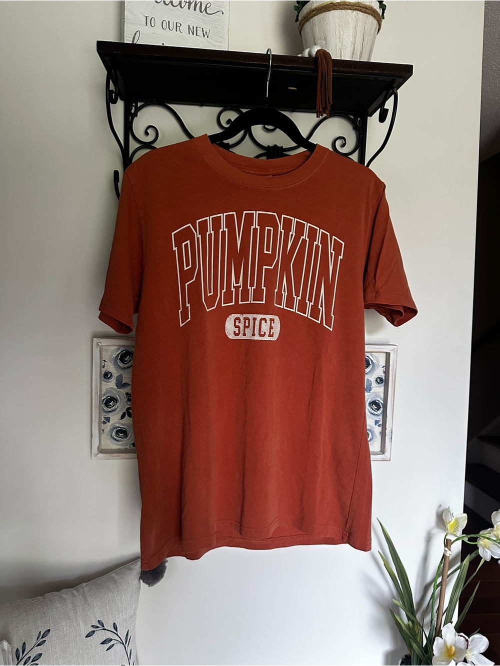 Pumpkin Spice Short Sleeve Tee - Rust Orange NWT